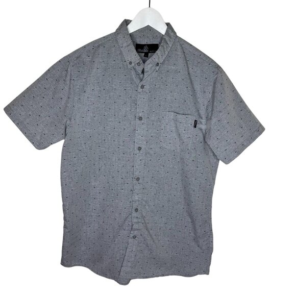 Molokai Gray Printed Short Sleeve Button Up Shirt, Casual Wear, Size Large - Picture 1 of 8